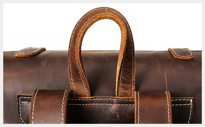 Handmade Vintage Leather Traveling Backpack 2512-Leather Backpack-Coffee-Free Shipping Leatheretro