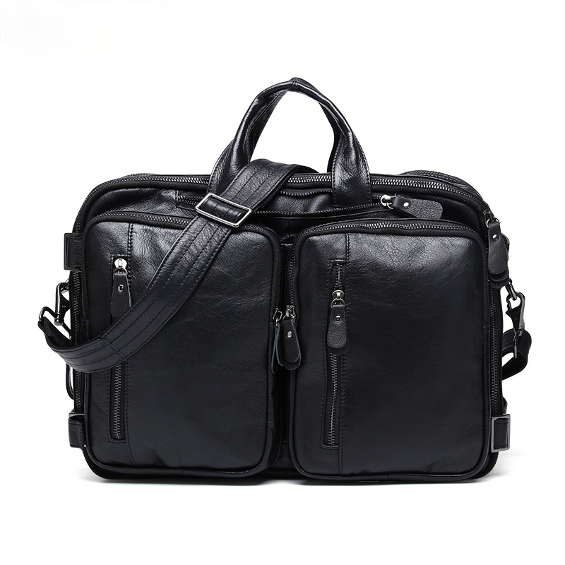 Vintage Men Multi Functional Backpack & business Briefcase J6332-Leather Backpack-Coffee-Free Shipping Leatheretro