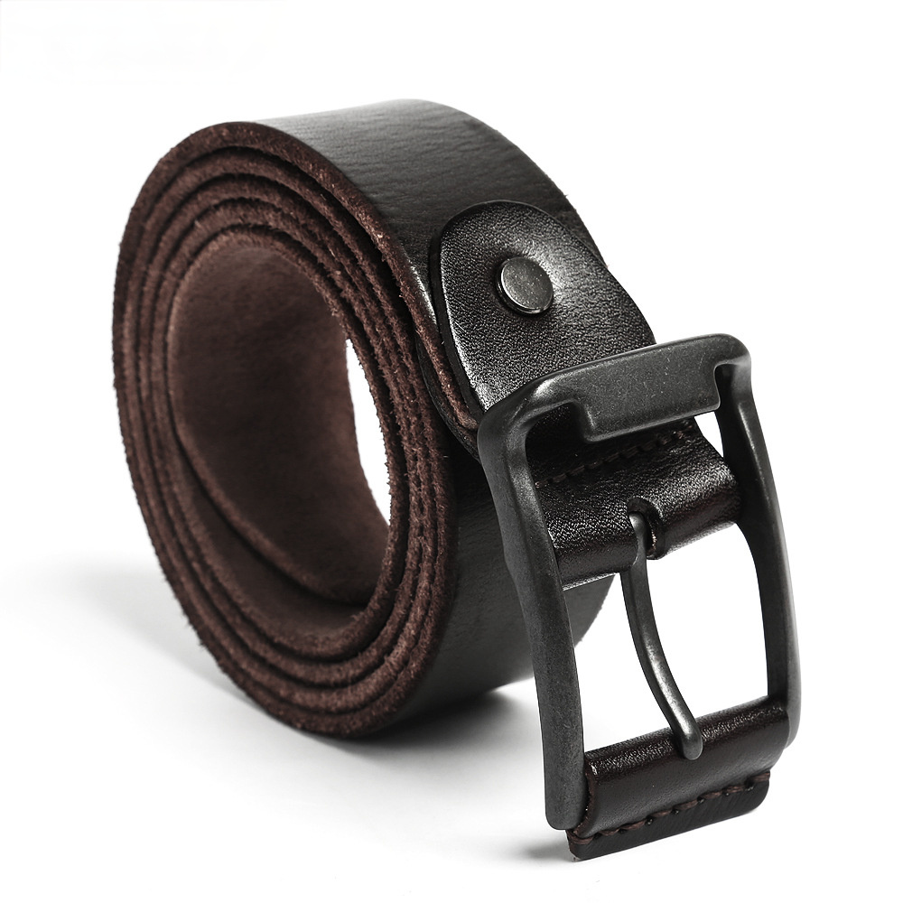 Vintage Designer Men's Leather Belt 15002-Leather Belt-Coffee-Free Shipping Leatheretro