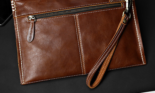 Men's Ultra Thin Leather Briefase Bag 8067-Leather bags for men-Brown-Free Shipping Leatheretro