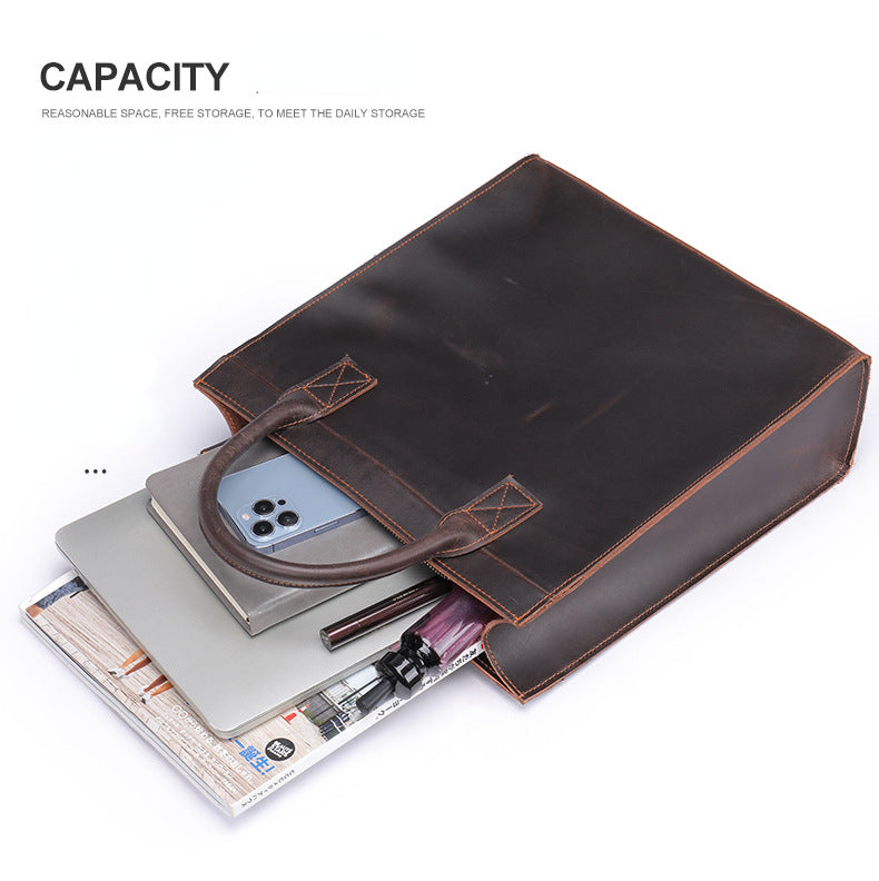 Vintage Business Leather Crossbody Bags for Men 5025-Handbags-Coffee-Free Shipping Leatheretro