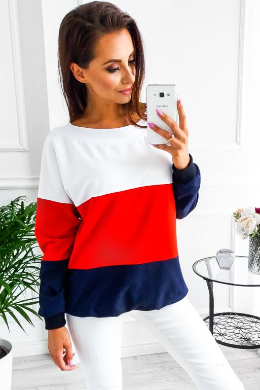 Casual Contrast Color Fall Long Sleeves Hoodies-Shirts & Tops-Red-S-Free Shipping Leatheretro