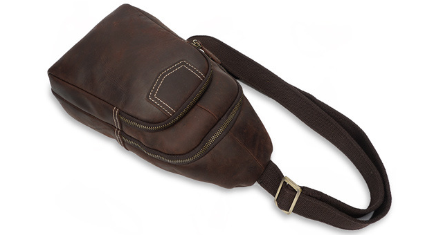 Retro Handmade Leather Chest Bag C8052-Leather bags for men-Brown-Free Shipping Leatheretro