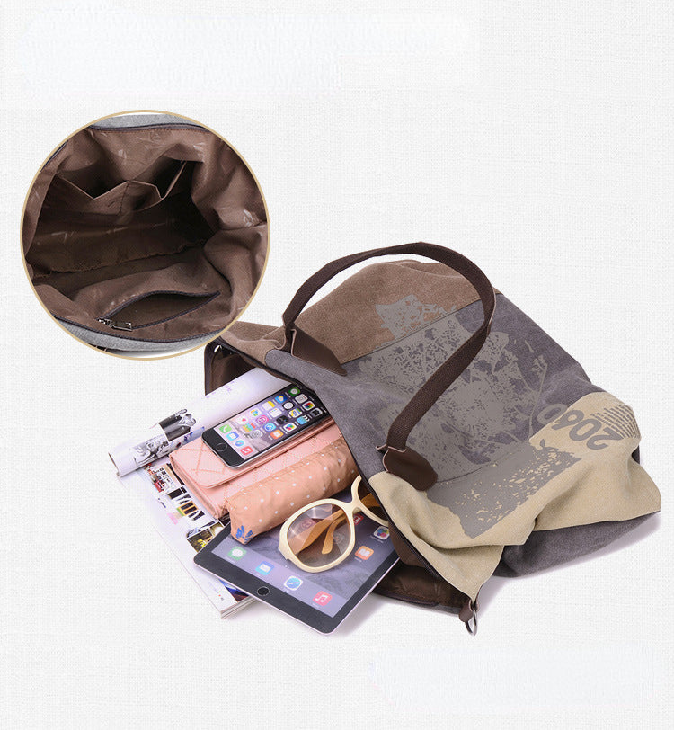 Casual Printed Canvas Crossbody Bags for Women 1219-Duffel Bags-Purple-Free Shipping Leatheretro