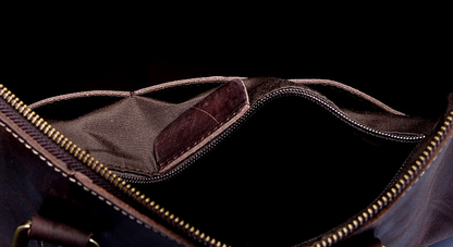 Retro Leather Portable Travel Duffle Bags D-8016-Leather Duffle Bags-Dark Brown-Free Shipping Leatheretro