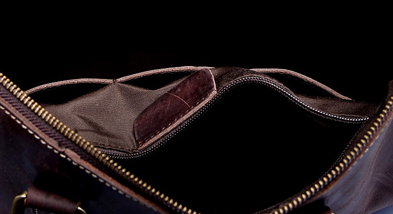 Retro Leather Portable Travel Duffle Bags D-8016-Leather Duffle Bags-Dark Brown-Free Shipping Leatheretro