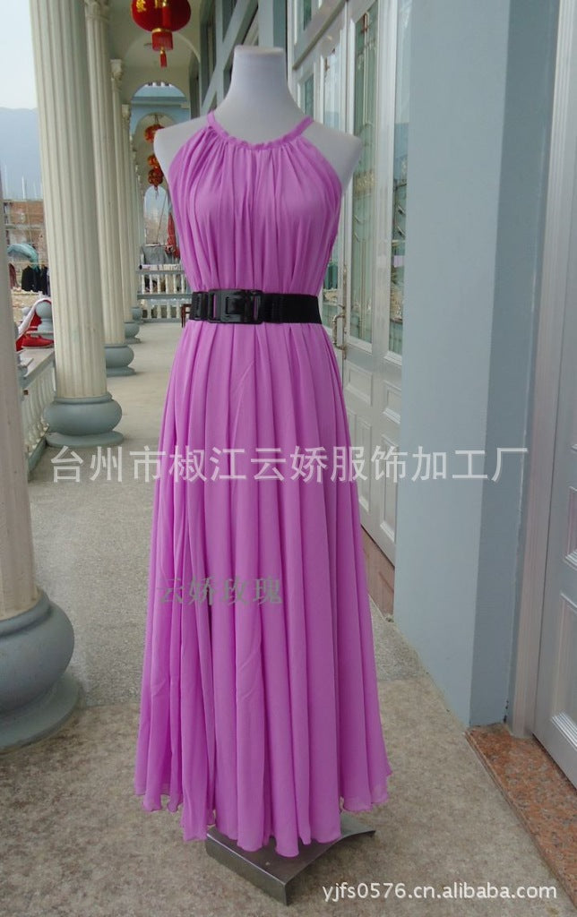 Summer Chiffon Sleeveless Beach Dresses for Holiday-Dresses-Purple-S -125-Free Shipping Leatheretro