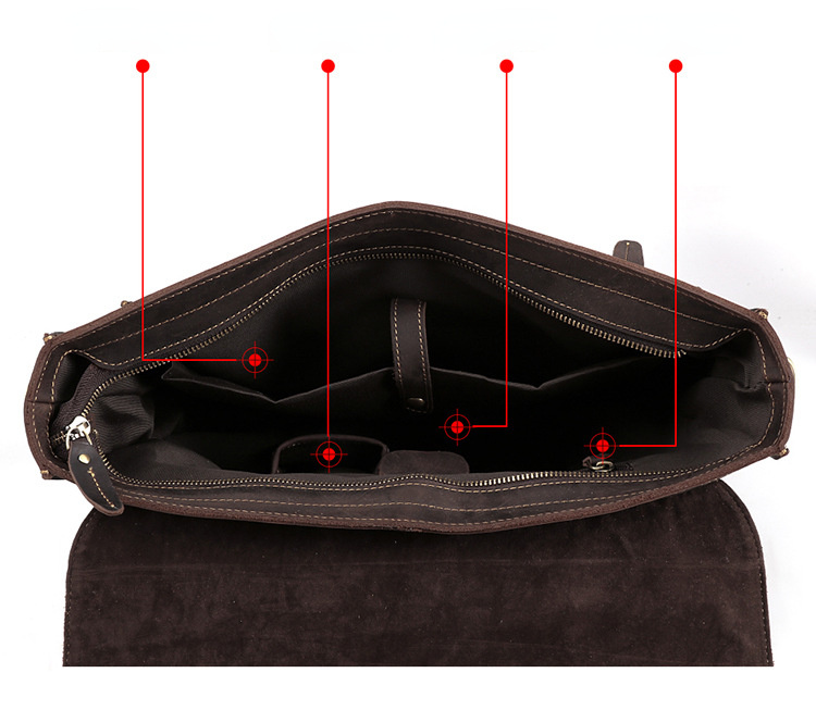 Retro 15.6" Leather Business Briefcase for Men B515-Leateher Briefcase-Coffee-Free Shipping Leatheretro