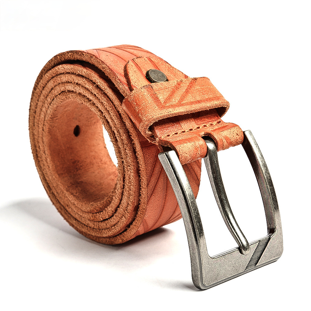 Men's Handmade Leather Casual Belt 16009-Leather Belt-Black-Free Shipping Leatheretro