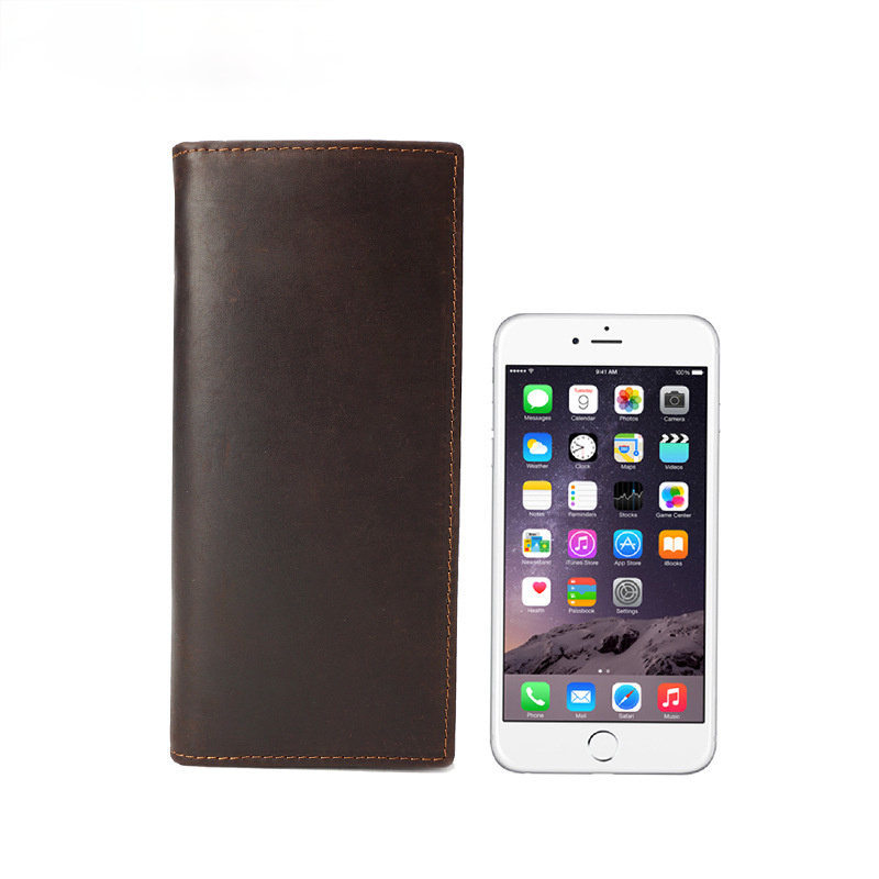 Retro Handmade Me's Leather Wallet 1002-Leather Wallets-Dark Brown-Free Shipping Leatheretro