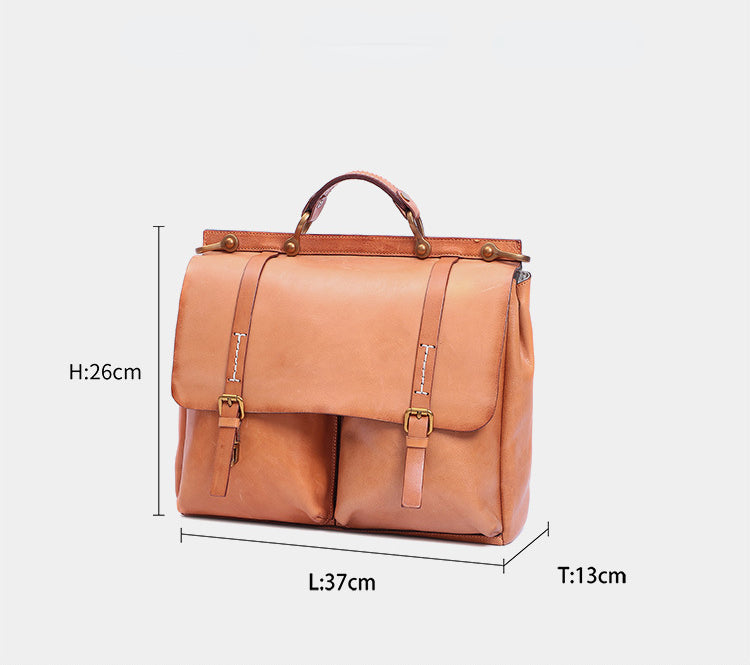 Vintage Large Storage 15.6" Leather Business Bag for Women 8781-Briefcases-Black-Free Shipping Leatheretro