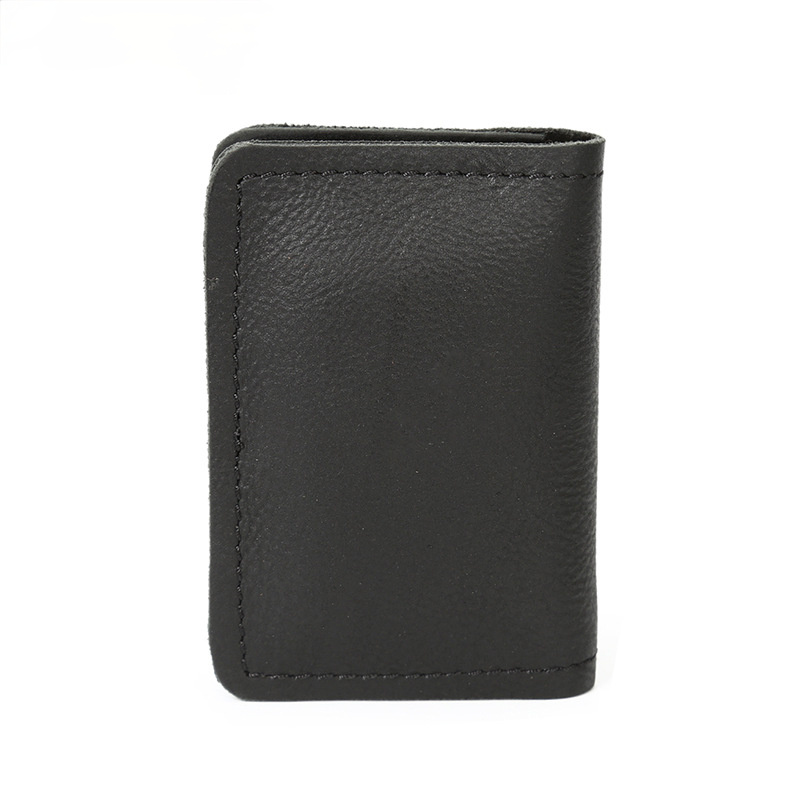 Vintage Leagher Mini Cards Case Wallet 1042-Leather Wallets-Black-Free Shipping Leatheretro