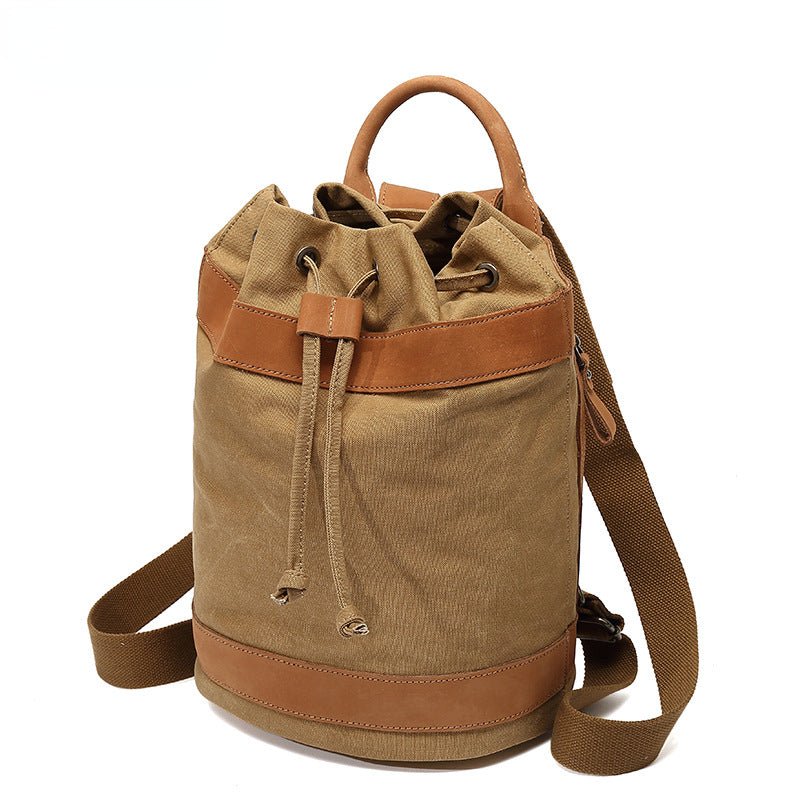 Leisure Canvas Backpack for Women-Backpacks-Khaki-Free Shipping Leatheretro