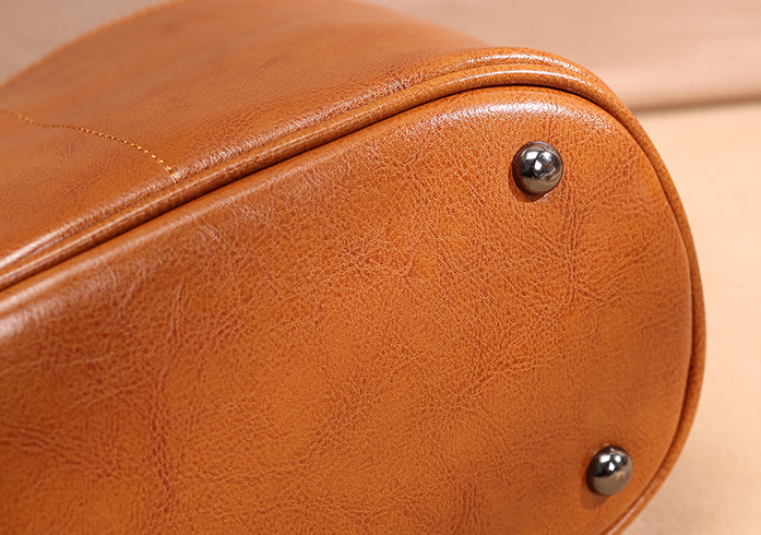 Casual Cowhide Leather Shoulder Handbags for Women-Handbag & Wallet Accessories-Wine Red-Free Shipping Leatheretro