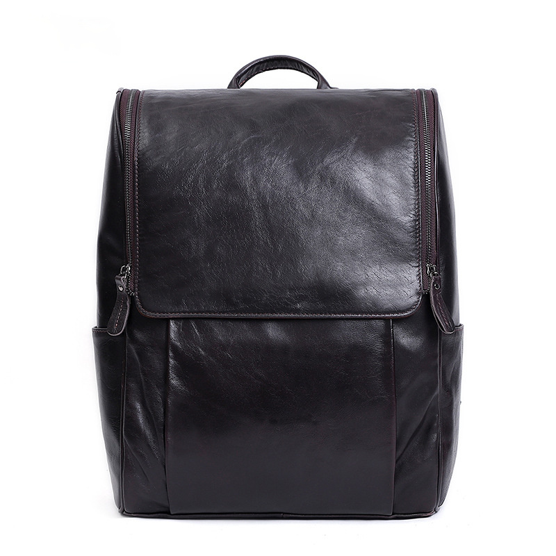 New Fashion Men Retro Leather Backpack J6390-Leather Backpack-Coffee-Free Shipping Leatheretro