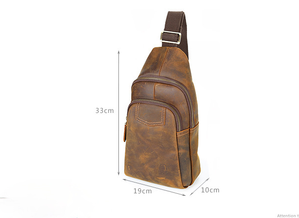 Retro Handmade Leather Chest Bag C8052-Leather bags for men-Brown-Free Shipping Leatheretro
