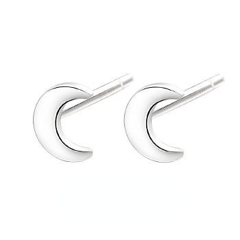 Fashion Designed Sterling Silver Earring Studs-Earrings-Moon-Free Shipping Leatheretro