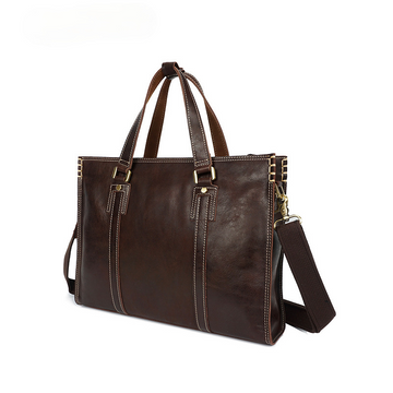 Vintage Shoulder Leather Laptop Briefcase B-8083-Leather Briefcase-Coffee-Free Shipping Leatheretro