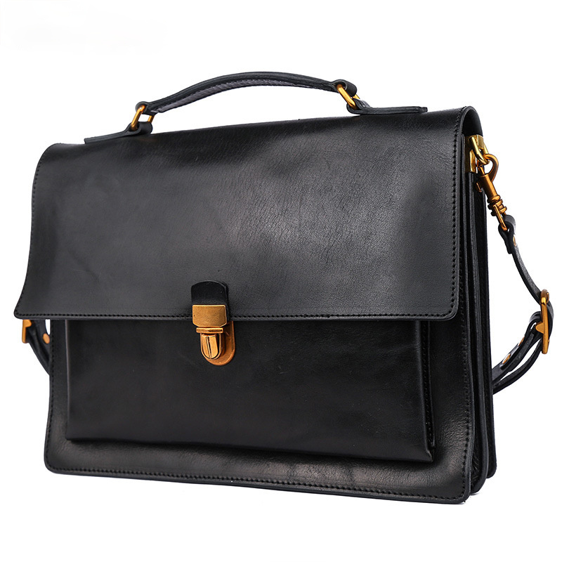 Vintage Women Handmade Leather Tote Handbag 8794-Leather Women Bags-Black-Free Shipping Leatheretro
