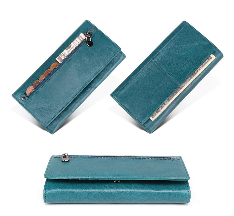 Women Fashion Multi Functional Leather Wallet 9366-Leather Wallet-Green-Free Shipping Leatheretro