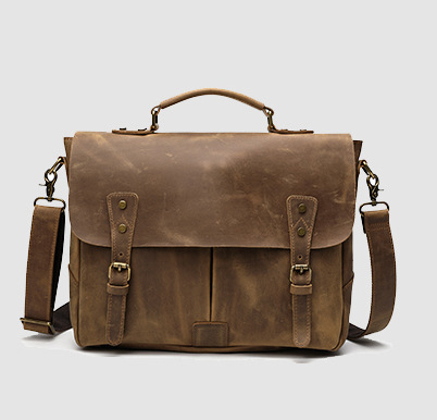 Men's Vintage Leather Business Briefcase O9125-Leather Briefcase-Red Brown-Free Shipping Leatheretro