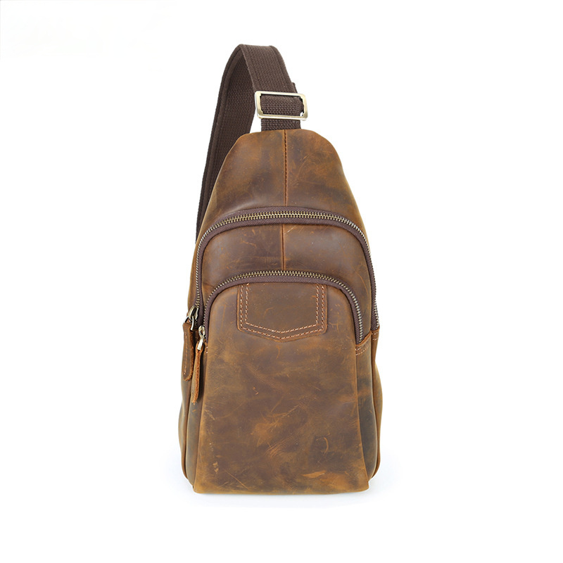 Retro Handmade Leather Chest Bag C8052-Leather bags for men-Brown-Free Shipping Leatheretro