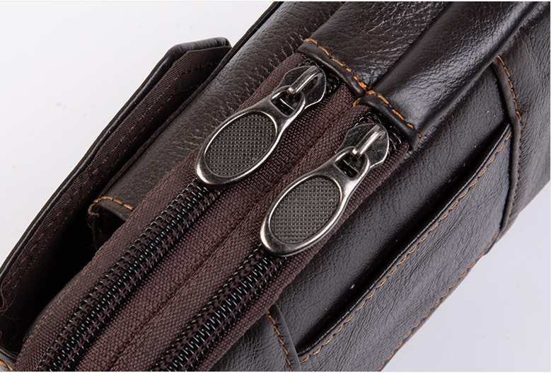 Handmade Leather Waist Bags for Cellphone&Cigarette 0039-Handbags, Wallets & Cases-Coffee-Free Shipping Leatheretro