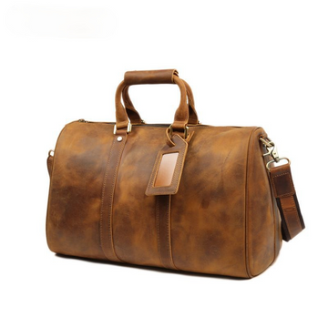 Retro Leather Portable Travel Duffle Bags D-8016-Leather Duffle Bags-Dark Brown-Free Shipping Leatheretro
