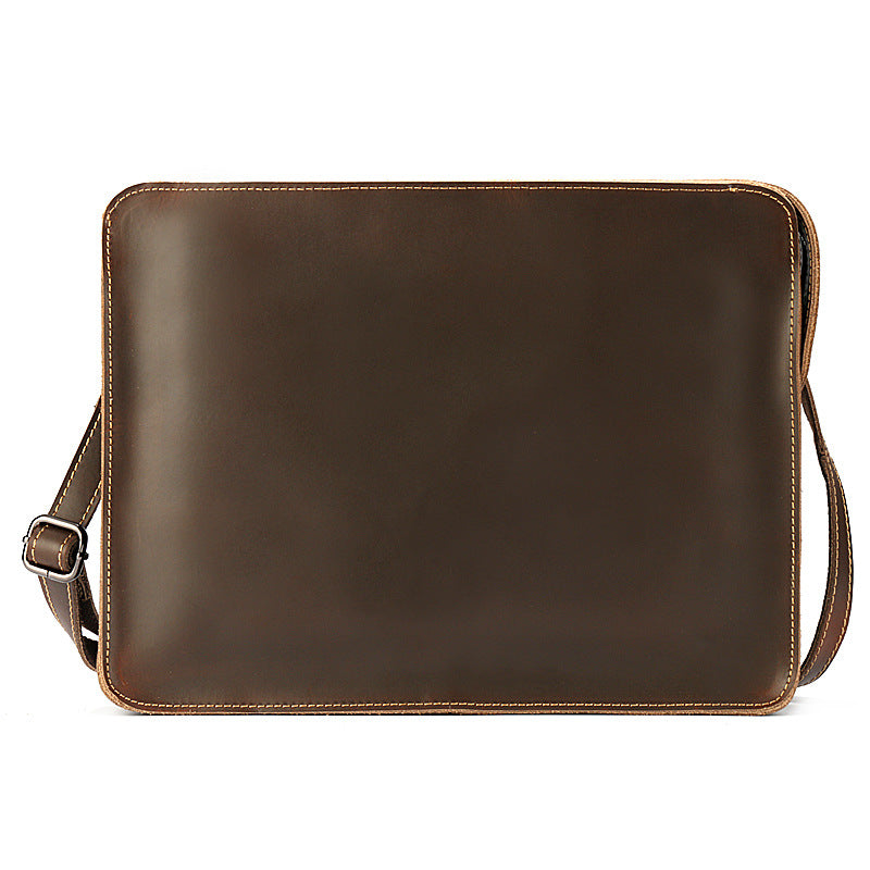 Vintage Leather Envelope Shoulder Ipad Bags 0073-Leather Briefcase-Style 2-Free Shipping Leatheretro
