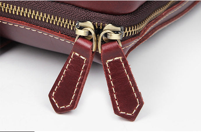 Vintage Genuine Leather Business Briefcase 7167-Briefcases-Wine Red-Free Shipping Leatheretro