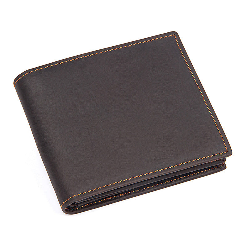 Vintage Crazy Horse Leather Men's Wallet 8056-Leather Wallet-Dark Brown-Free Shipping Leatheretro