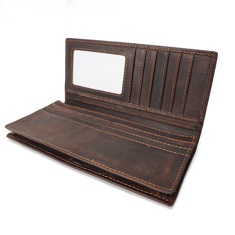 Retro Handmade Me's Leather Wallet 1002-Leather Wallets-Dark Brown-Free Shipping Leatheretro