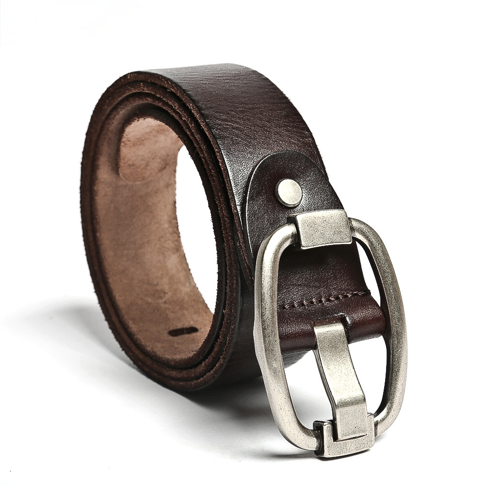 Men's Handmade Leather Casual Belt 15014-Leather Belt-Coffee-Free Shipping Leatheretro