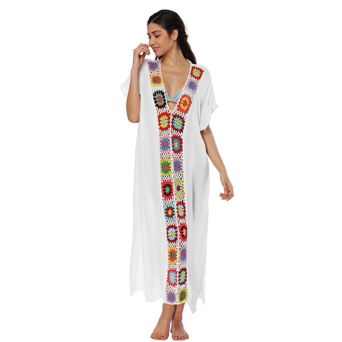 Women Long Summer Beach Cover Ups-Cover Ups-White-One Size-Free Shipping Leatheretro