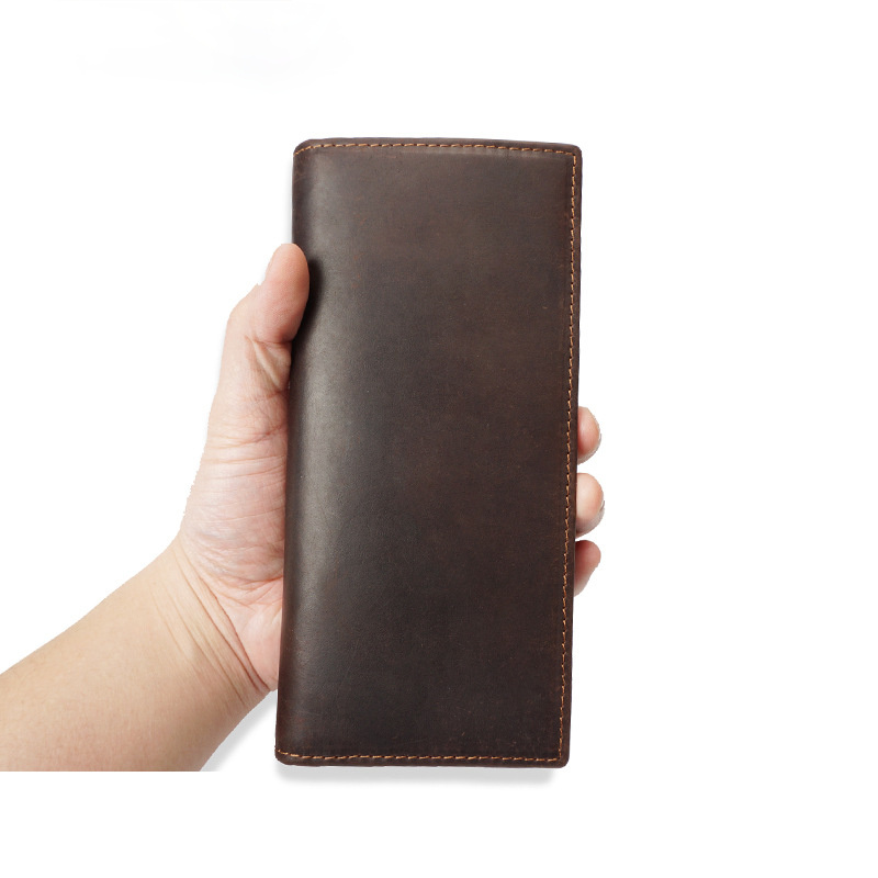 Retro Handmade Me's Leather Wallet 1002-Leather Wallets-Dark Brown-Free Shipping Leatheretro