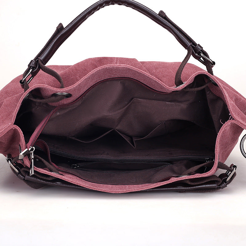 Fashion Canvas Tote Handbags for Women 937-Handbags-Red-Free Shipping Leatheretro