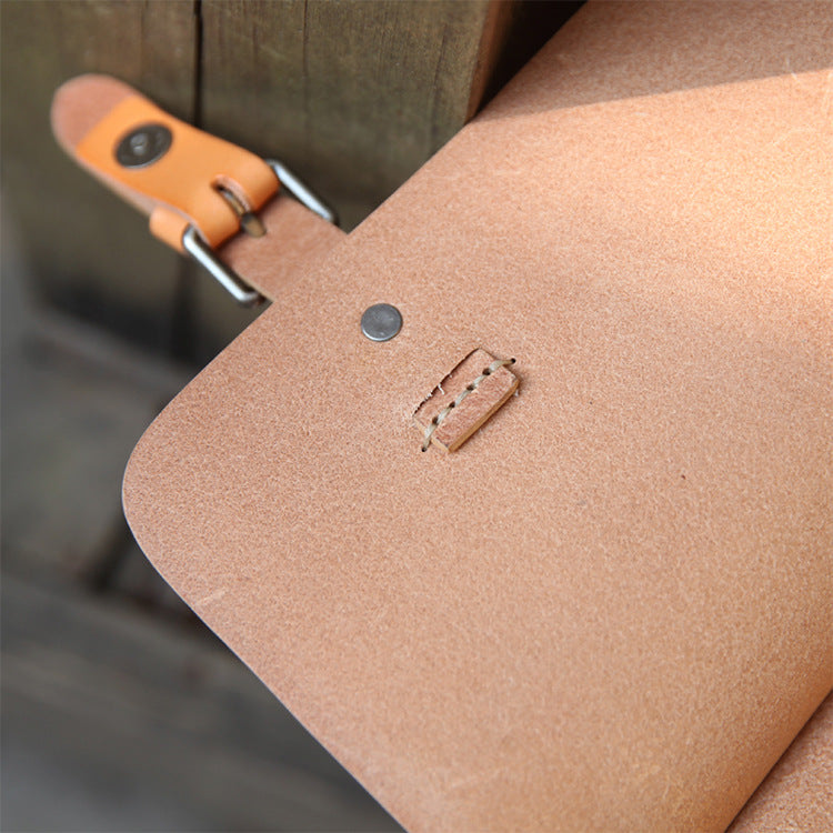 Hanmade Vegetable Tanned Leather Backpack for Women-Backpacks-Black-Free Shipping Leatheretro