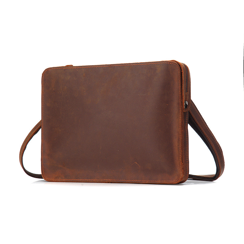 New Retro Crossbody Shoudler Leather Bags Q005-Leather Bags-Brown-Big-Free Shipping Leatheretro