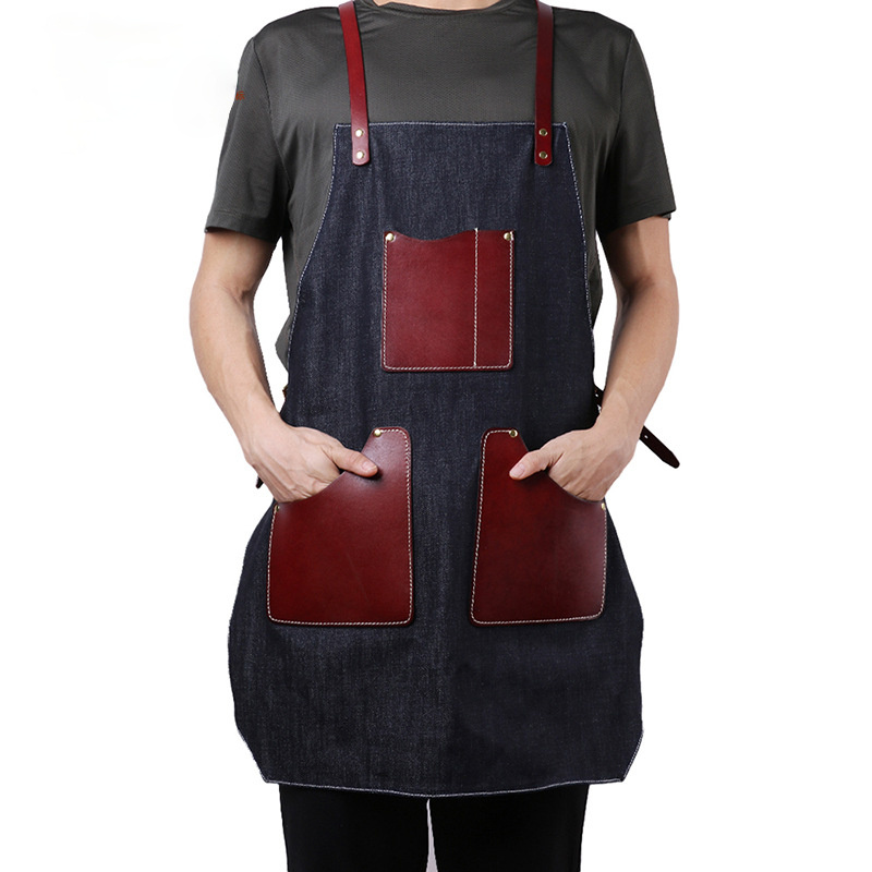 Vintage Durable&Washable Apron J390-Apron-Blue-Free Shipping Leatheretro