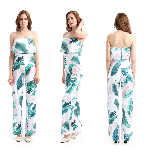 Fashion Off The Shoulder Floral Print Women Jumpsuits-Suits-Style-4-S-Free Shipping Leatheretro