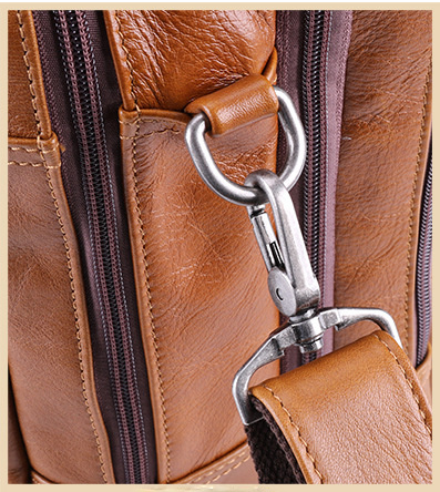 Men Handmade Leather 17" Briefcase Laptop Bags J6477-Leather Briefcase-Brown-Free Shipping Leatheretro