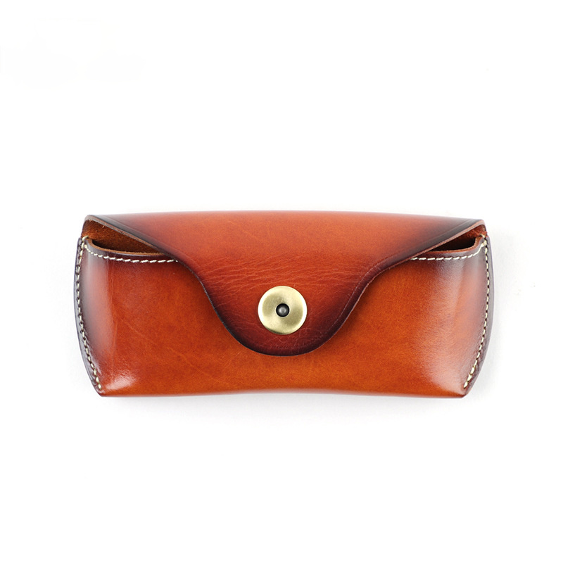 New Handmade Vintage Leather Glass Cases J081-Leather Cases-Red Brown-Free Shipping Leatheretro