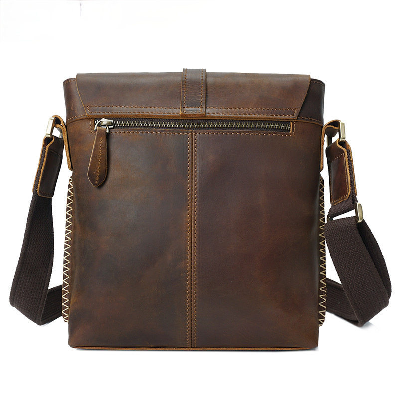 Men's Leather Shoulder Bag M8086-Leather bags for men-Dark Brown-Free Shipping Leatheretro