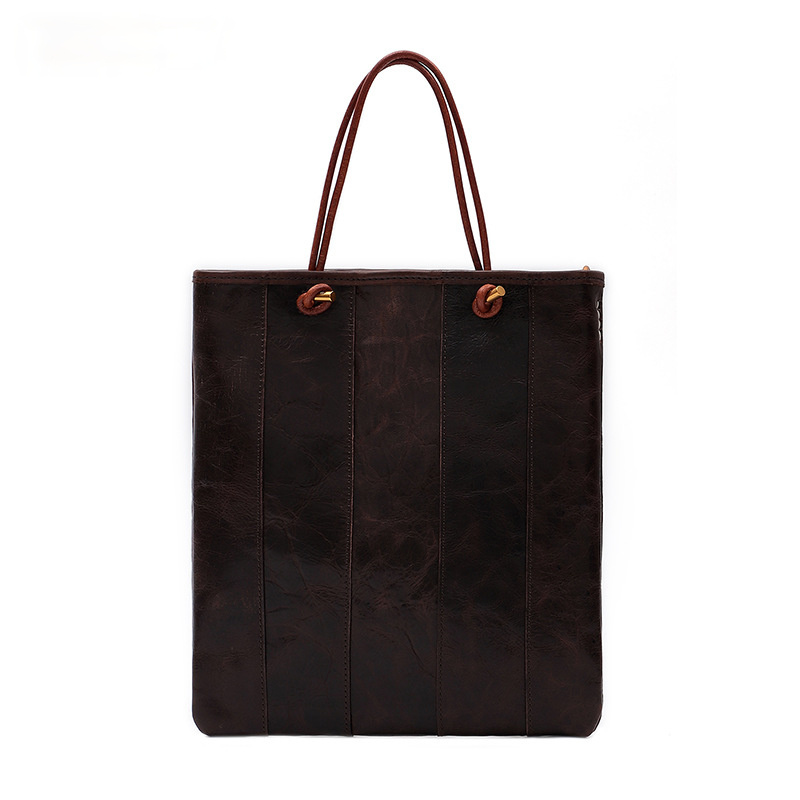 Women Tote Leather Shoulder Bags J8765-Leather Handbags-Coffee-Free Shipping Leatheretro