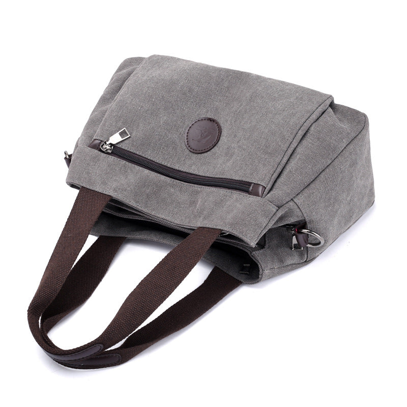 Large Canvas Tote Bags Multi Sections for Women 5081-Handbags-Blue-Free Shipping Leatheretro