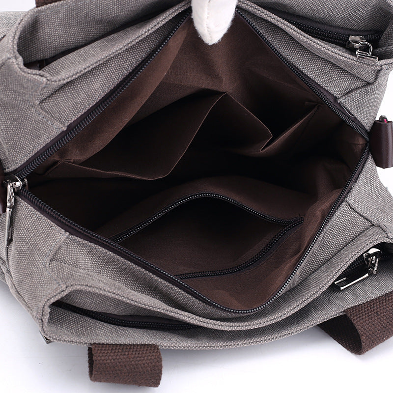 Large Canvas Tote Bags Multi Sections for Women 5081-Handbags-Blue-Free Shipping Leatheretro