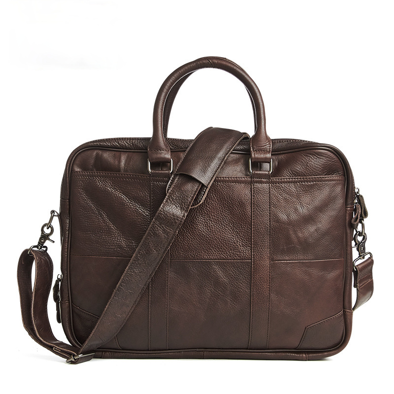 15.6" Handmade Leather Business Laptop Bag J6395-Leather Briefcase-Coffee-Free Shipping Leatheretro