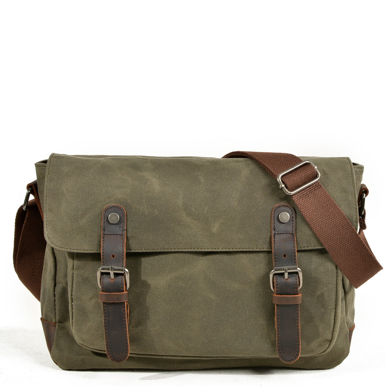 Vintage Water Resisitant Crossbody Bags for Men 6027-Green-Free Shipping Leatheretro