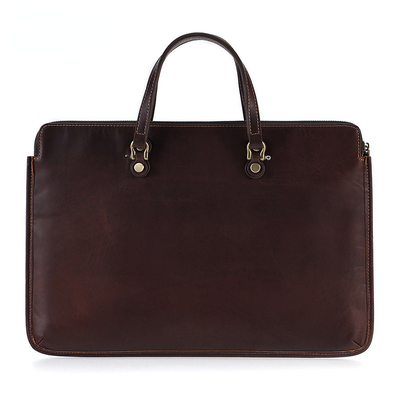 Vintage Leather Laptop Bag for Men 2120-Leateher Briefcase-Coffee-Free Shipping Leatheretro