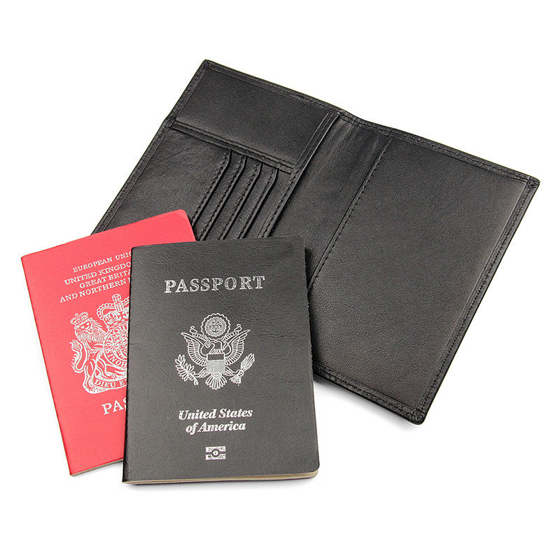 Vintage RFID Leather Passport Case 8190-Leather Passport Case-Black-Free Shipping Leatheretro